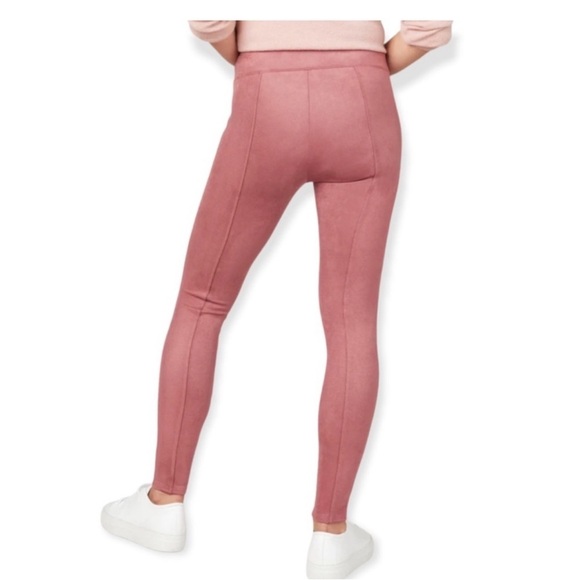 SPANX High Waist Faux Suede Leggings, Rich Rose - Picture 4 of 8